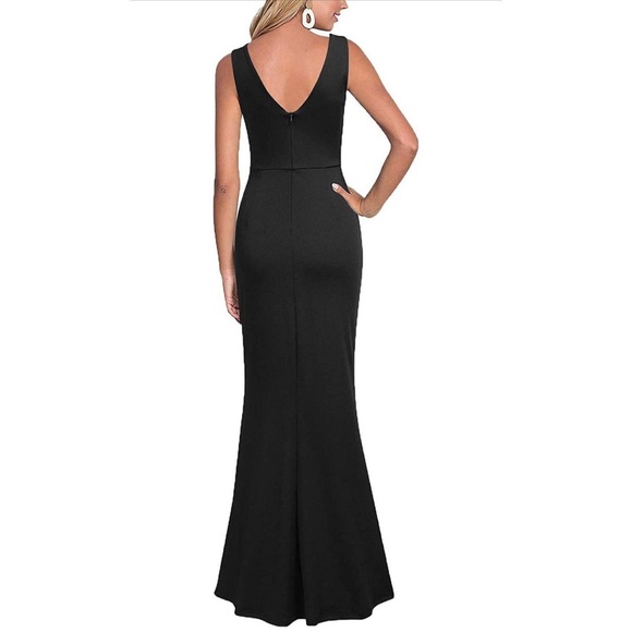 NEW WOOSEA XL Sleeveless V Neck Split Evening Cocktail Long Dress - Picture 2 of 11